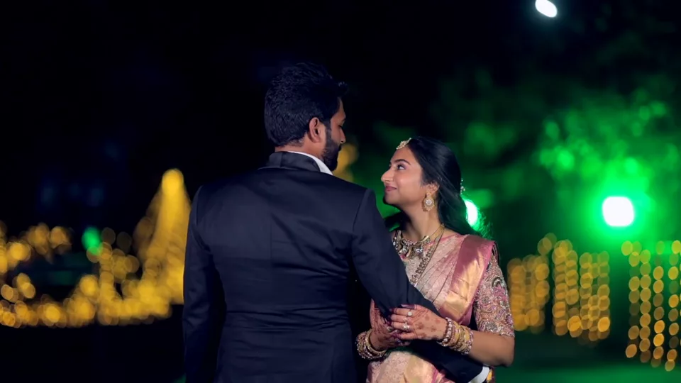 Colour-graded cinematic wedding highlight edited by Jeyam Graphics Valliyur