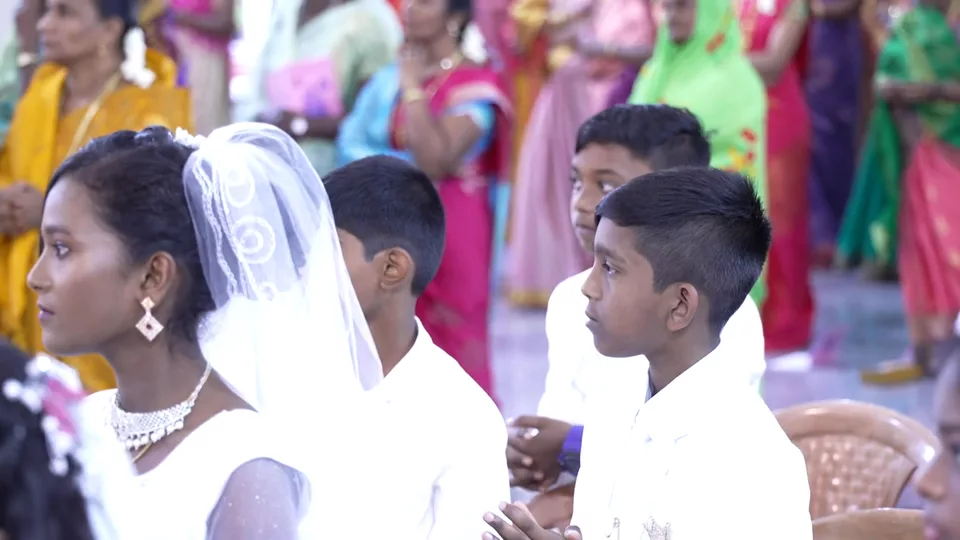 Candid first holy communion ceremony photography